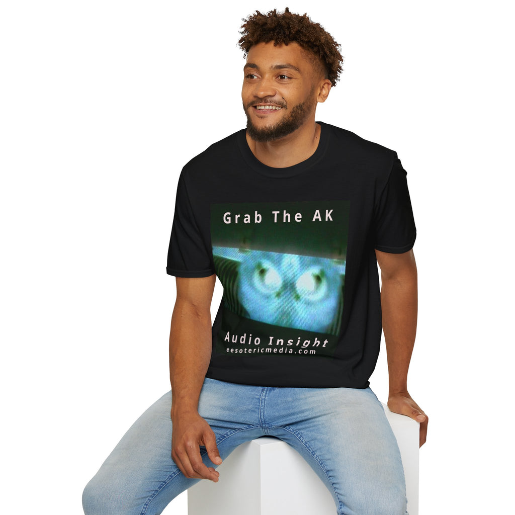 'Grab The AK' (Audio Insight) Sinister Surreal Digital Being Graphic Softstyle T-Shirt