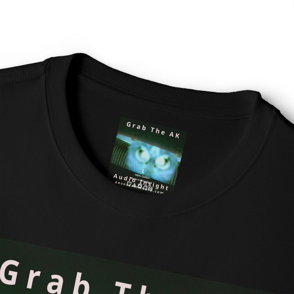 'Grab The AK' (Audio Insight) Sinister Surreal Digital Being Graphic Oversize Boxy T-Shirt