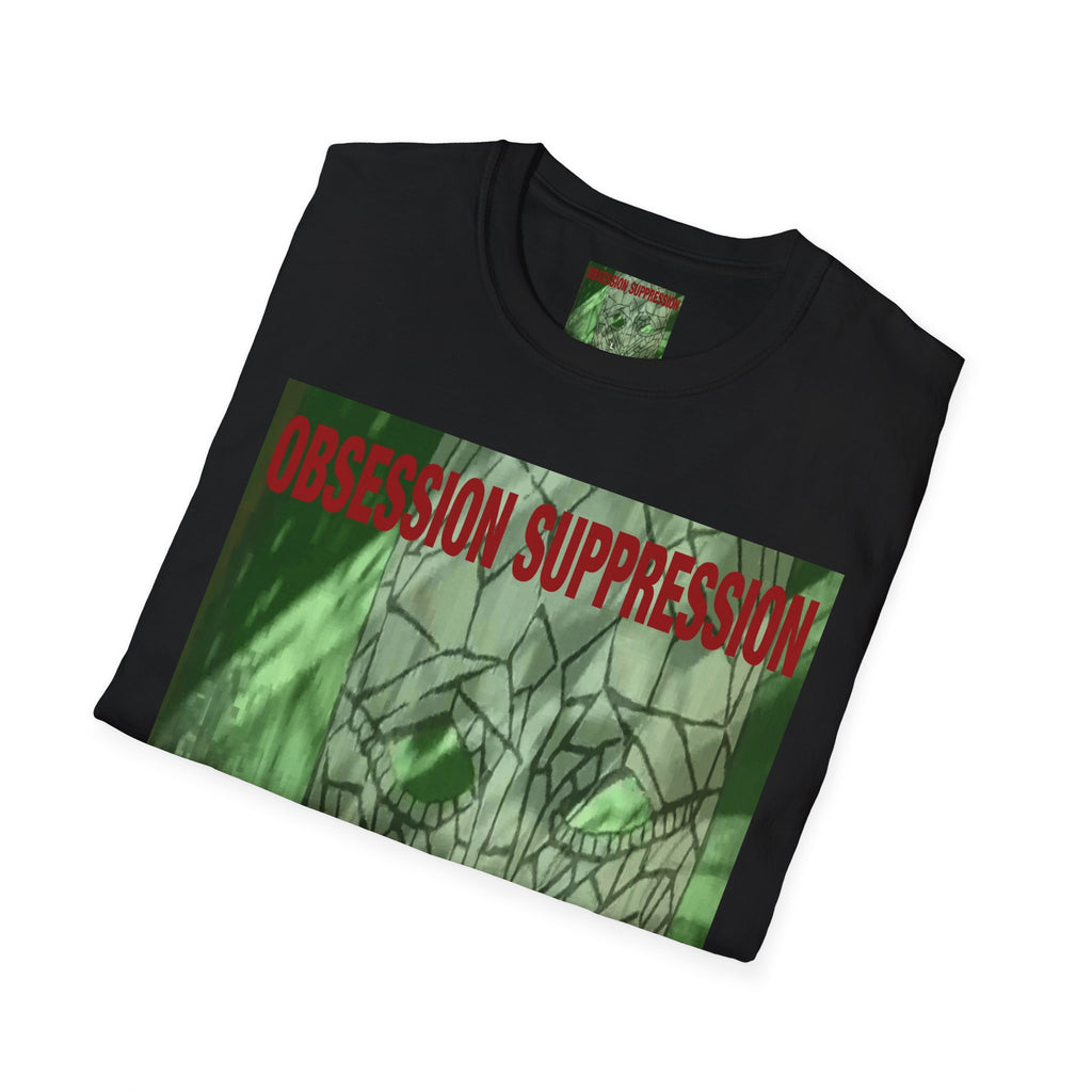 'Obsession Suppression' (Audio Insight) Camiseta Softstyle Gráfica de Calavera Retro de Ciencia Ficción