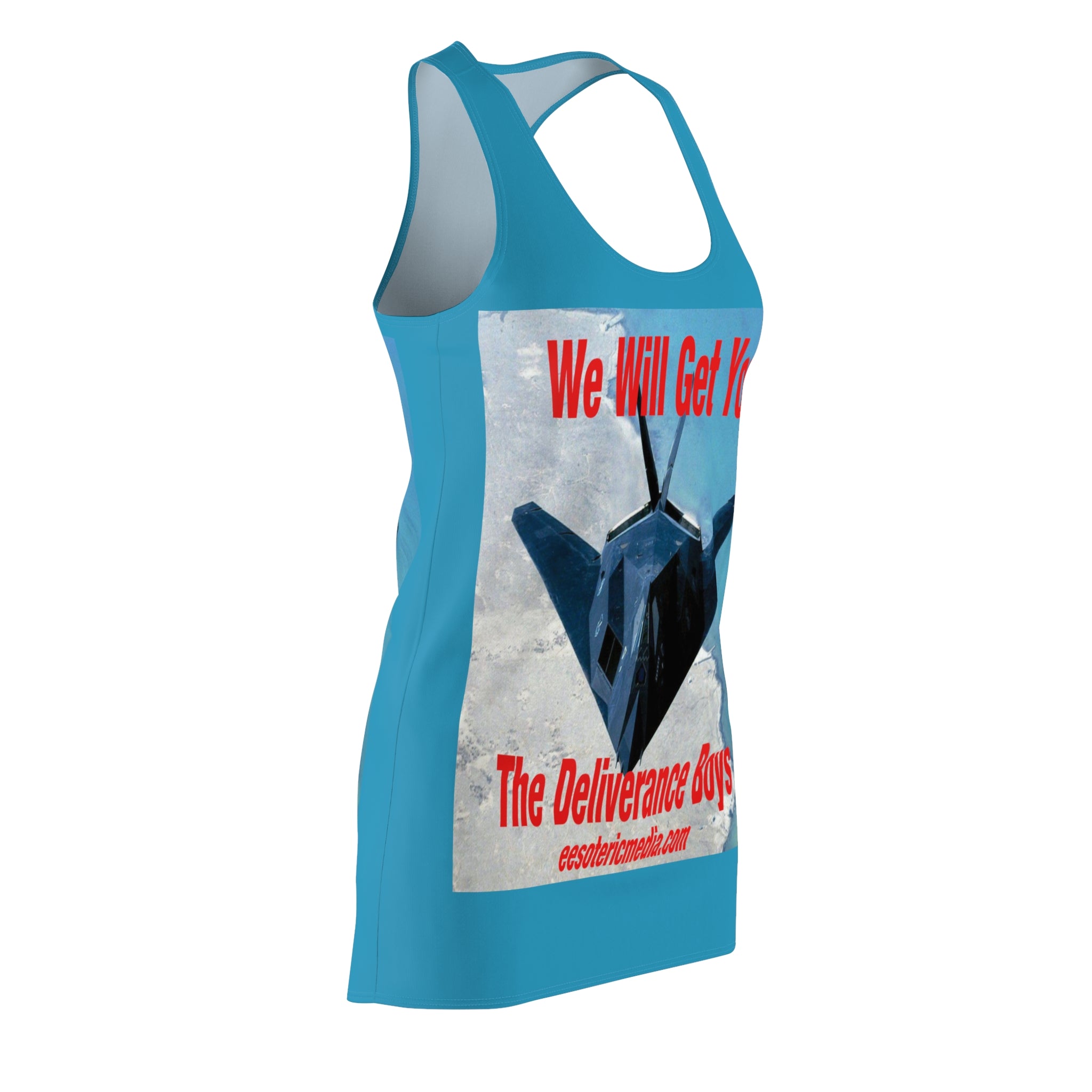 'We Will Get You'  (The Deliverance Boys) Stealth Jet Graphic Racerback Dress