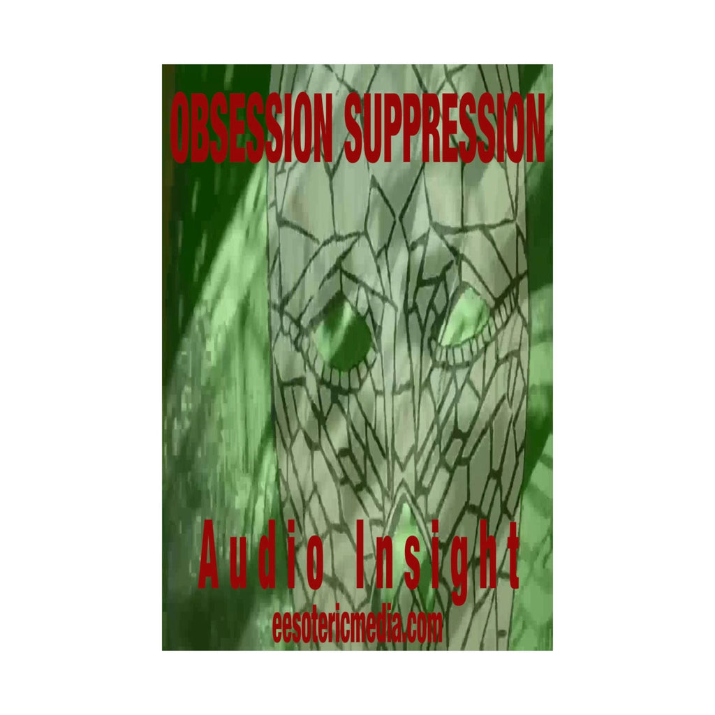 'Obsession Suppression' (Audio Insight) Green Mosaic Sci Fi Skull Vertical Satin Art Poster 24"x36" (60cm x 90cm)