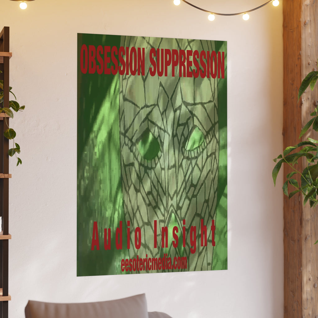 «Obsession Suppression» (Audio Insight) Lámina artística gráfica con una calavera espacial surrealista, gran formato, 100 × 150 cm