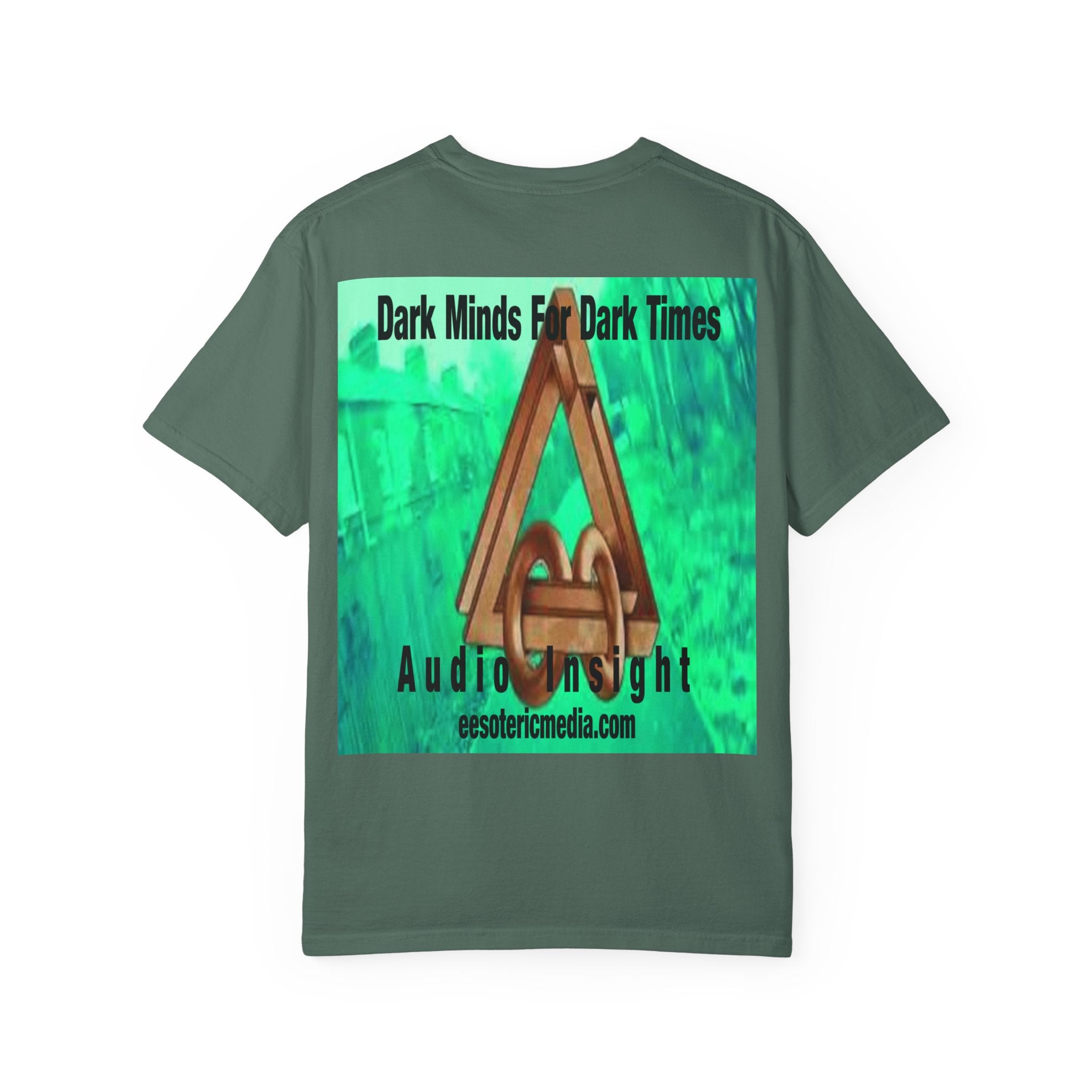 'Dark Minds For Dark Times' (Audio Insight) Futuristic Graphic Unisex Garment-Dyed T-Shirt