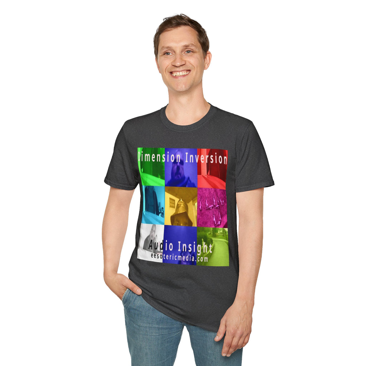 'Dimension Inversion' (Audio Insight) Colorful Surreal Collage Softstyle T-Shirt