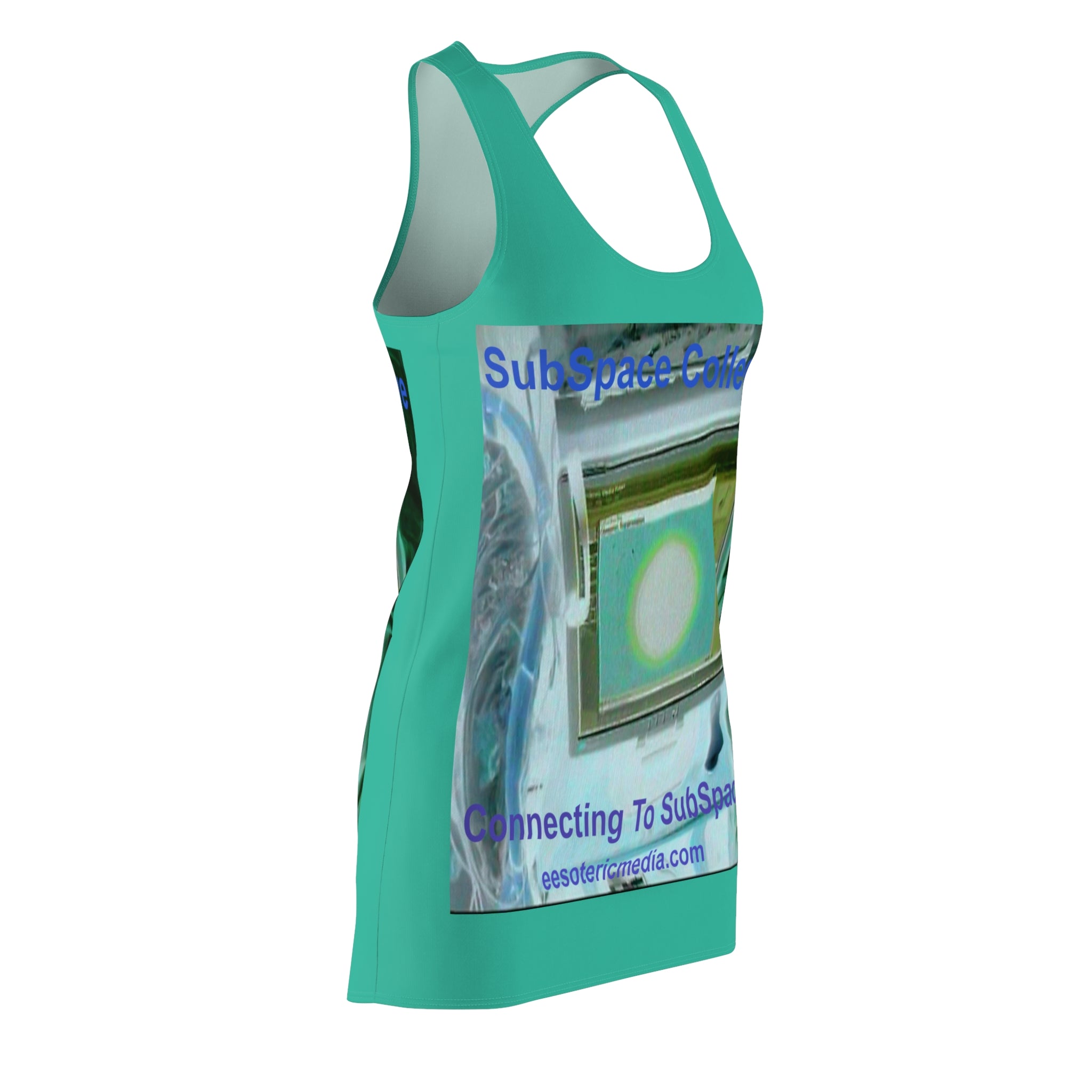 'Connecting To SubSpace' (SubSpace Collective) Retro Tech Graphic Racerback Dress