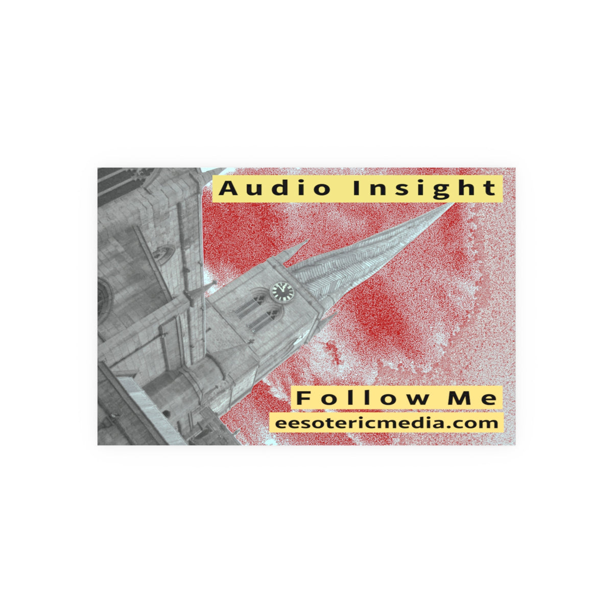 'Follow Me' (Audio Insight) Weathered Rocket-Shaped Spire Design Art Print 36"x24" (90cm x 60cm)