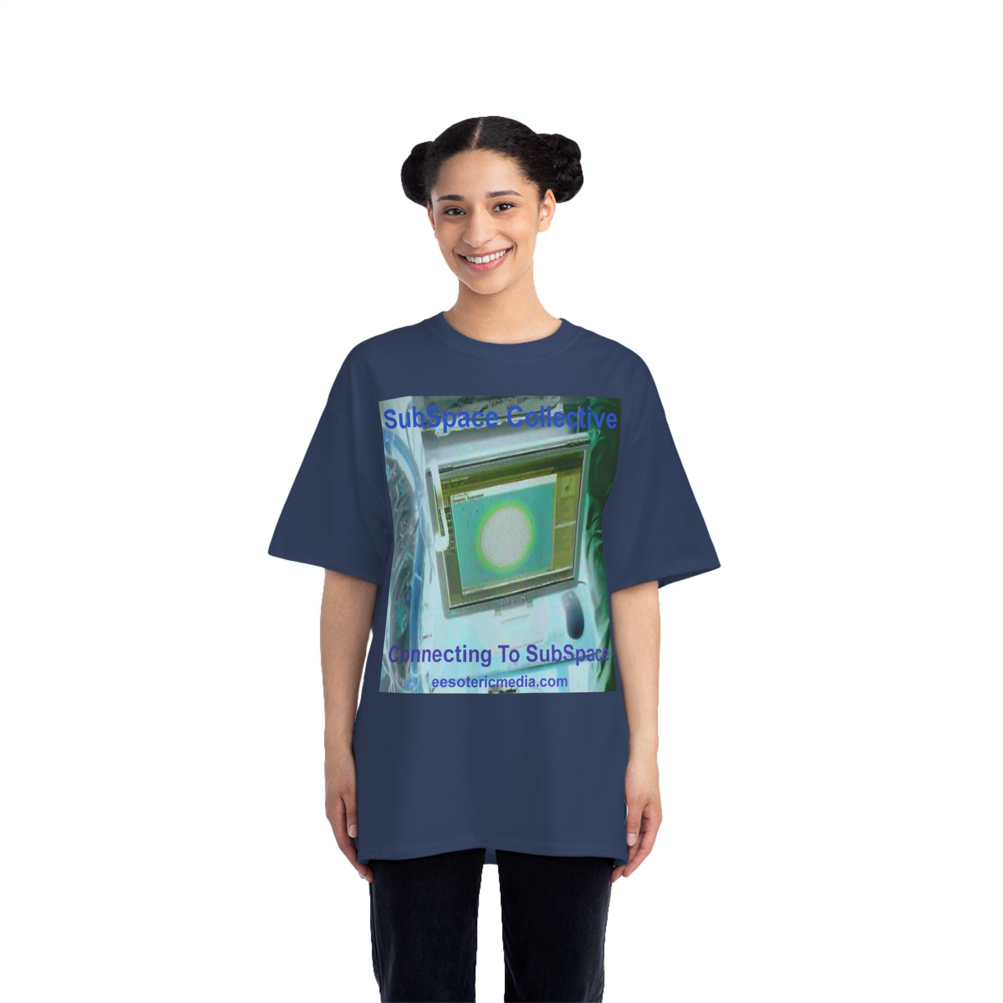 'Connecting To SubSpace' (SubSpace Collective) Graphic Retro Sci‑Fi Tech T-Shirt