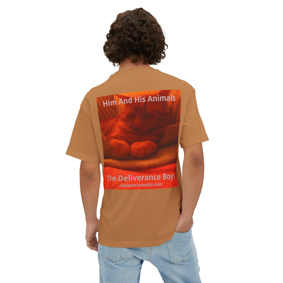 T-shirt oversize à motif chat surréaliste « Him And His Animals » (The Deliverance Boys)
