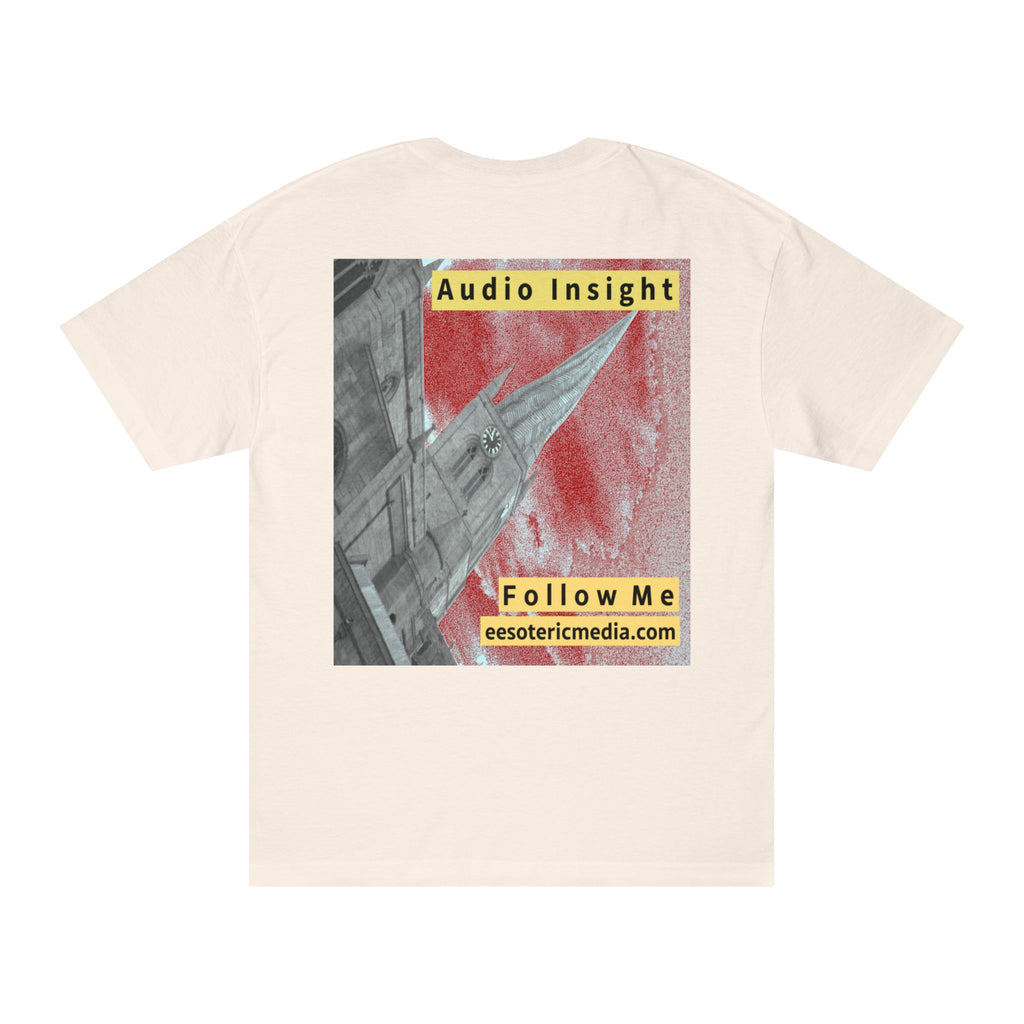 'Follow Me' (Audio Insight) Camiseta de Corte Clásico de Diseño de Aguja en Forma de Cohete Desgastada