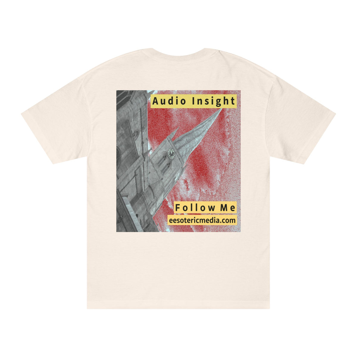 'Follow Me' (Audio Insight) Camiseta de Corte Clásico de Diseño de Aguja en Forma de Cohete Desgastada