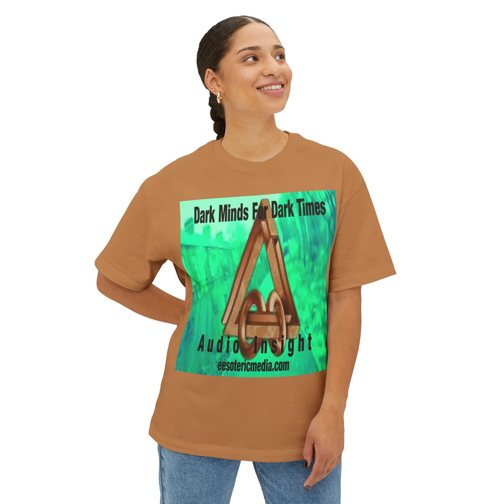 'Dark Minds For Dark Times' (Audio Insight) Oversize Sci Fi Graphic Boxy Tee