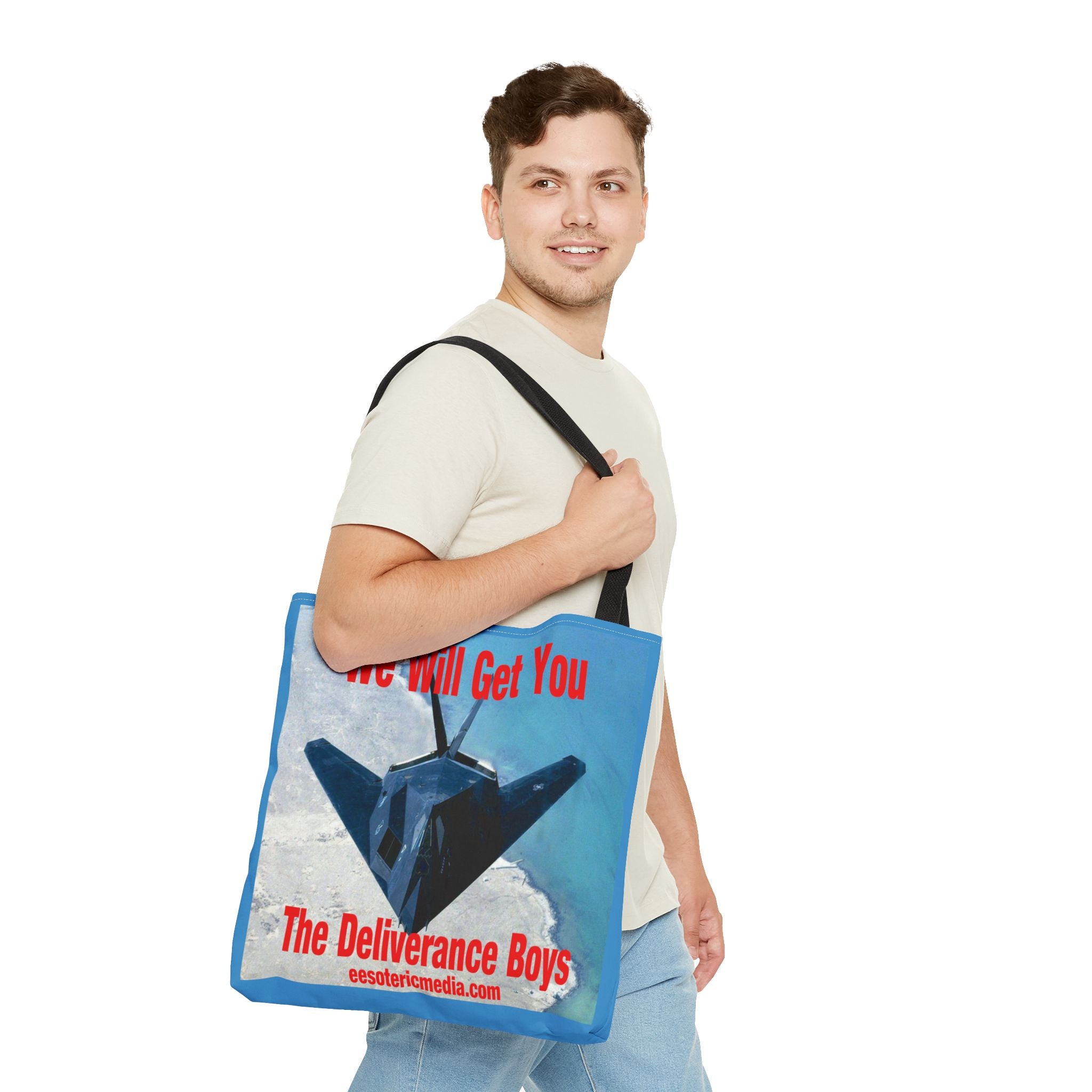 'We Will Get You' (The Deliverance Boys) Stealth Fighter Graphic Tote Bag