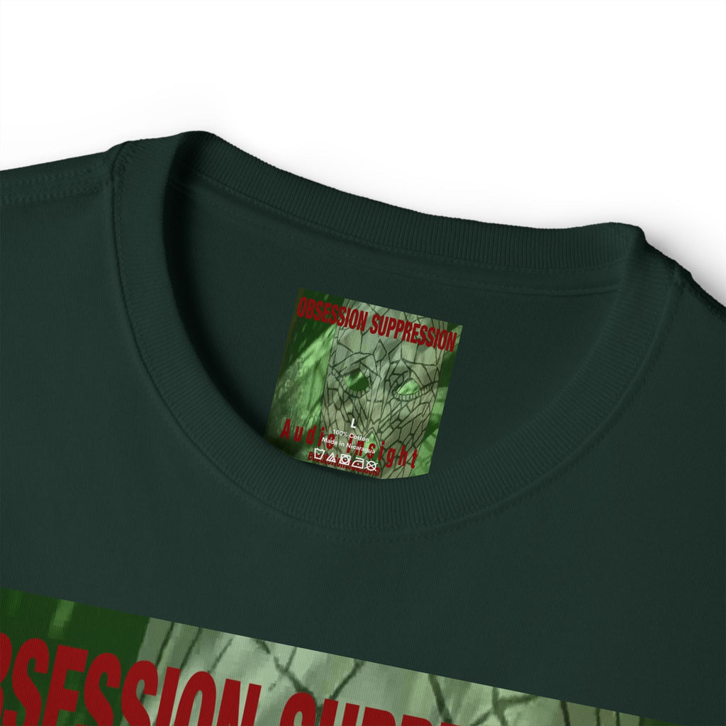 T-shirt oversize à coupe carrée avec motif tête de mort rétro science-fiction « Obsession Suppression » (Audio Insight)