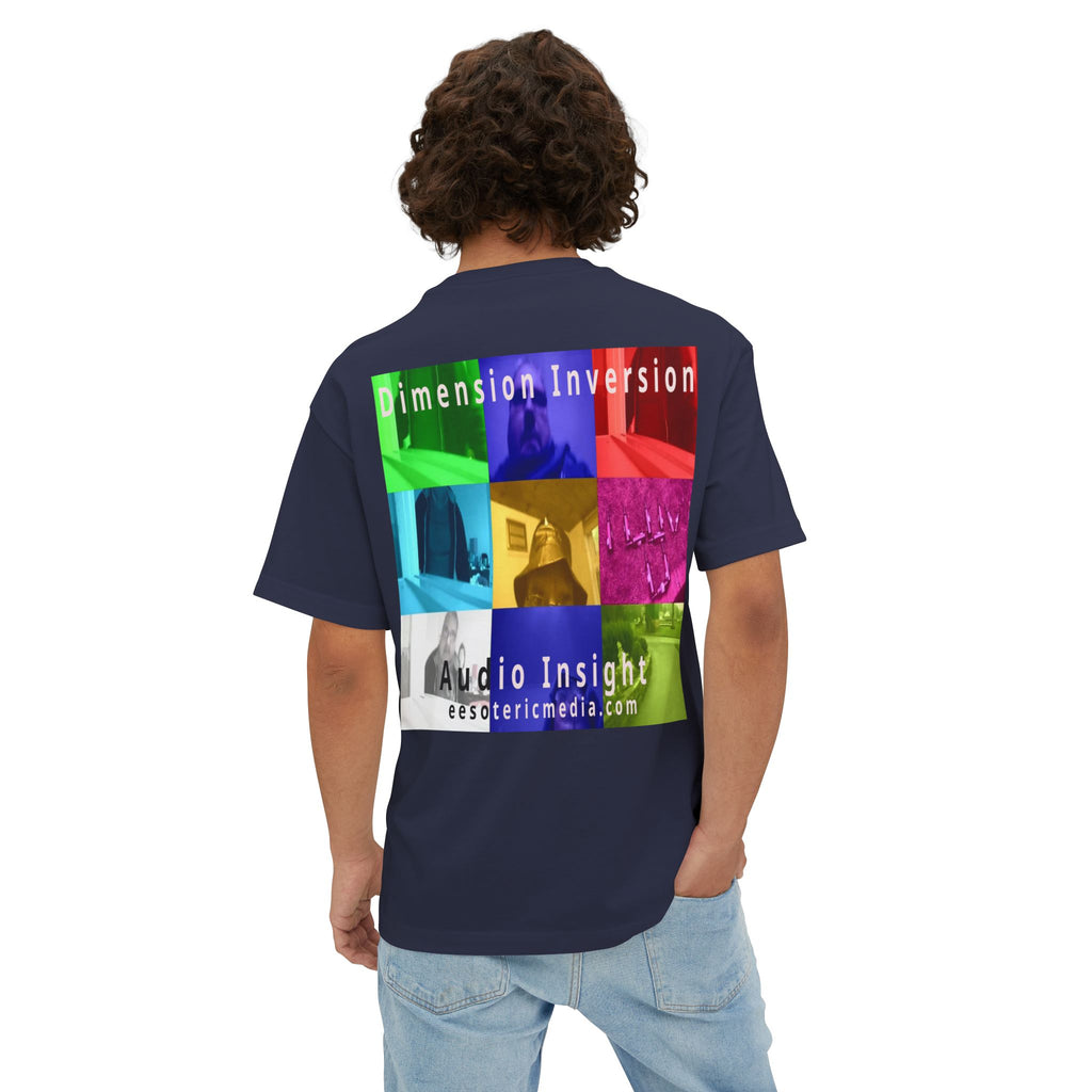 'Dimension Inversion' (Audio Insight) Colorful Surreal Collage Graphic Oversize Boxy T-Shirt