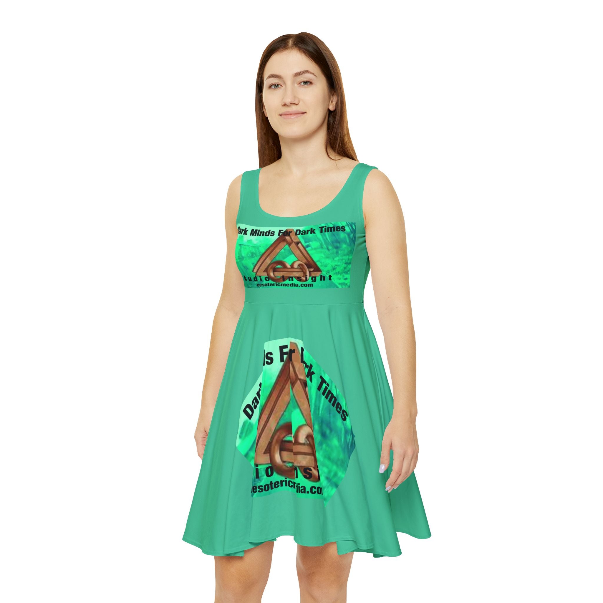 'Dark Minds For Dark Times'  (Audio Insight) Futuristic Graphic Skater Dress