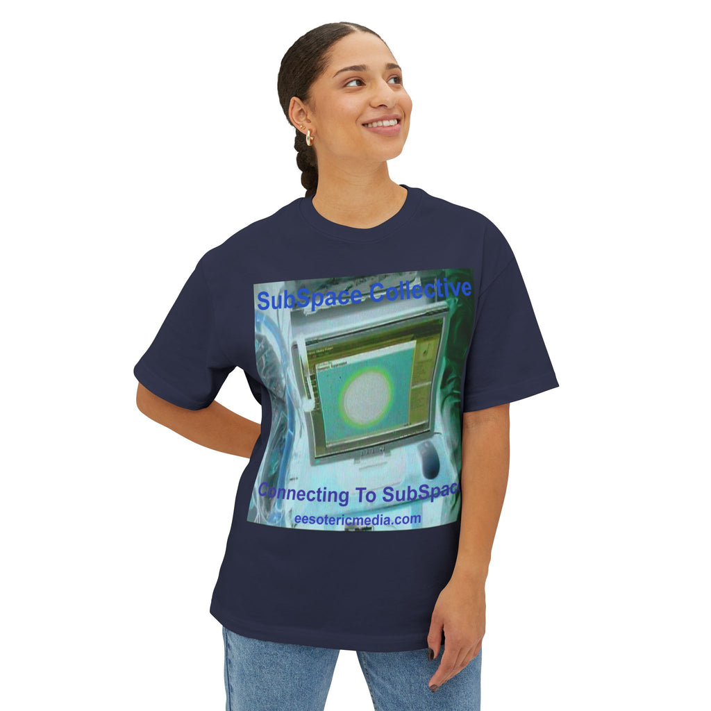 'Connecting To SubSpace' (SubSpace Collective) Retro TV Sci Fi Oversize Boxy T-Shirt