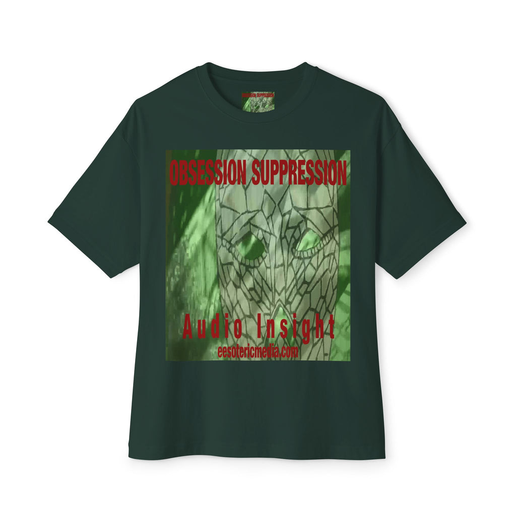 T-shirt oversize à coupe carrée avec motif tête de mort rétro science-fiction « Obsession Suppression » (Audio Insight)