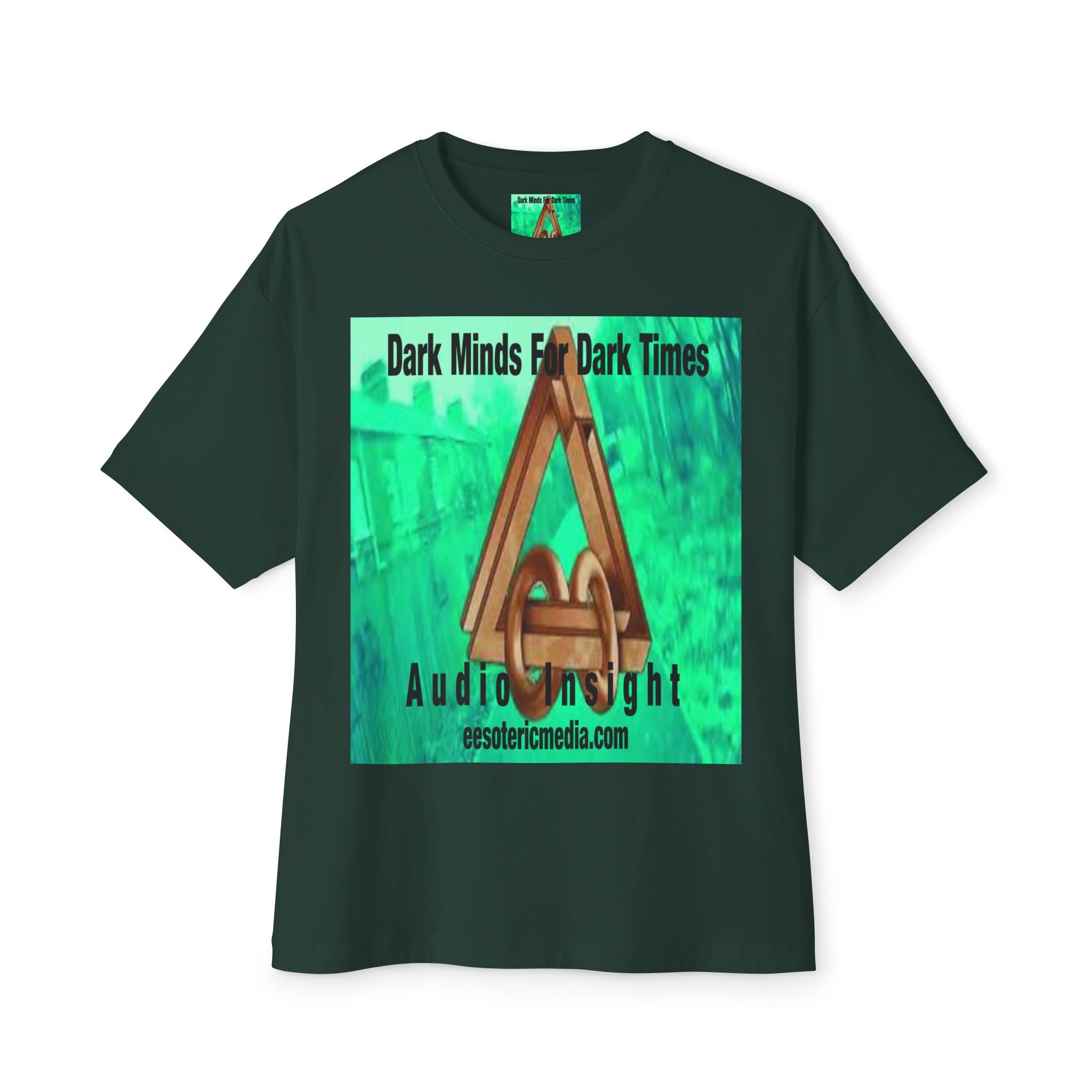 'Dark Minds For Dark Times' (Audio Insight) Oversize Sci Fi Graphic Boxy Tee