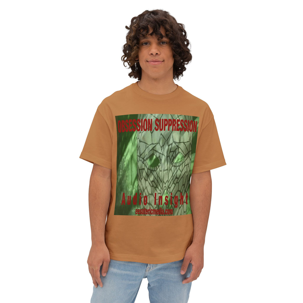 'Obsession Suppression'' ('Audio Insight) Retro Sci Fi Skull Graphic Oversize Boxy T-Shirt