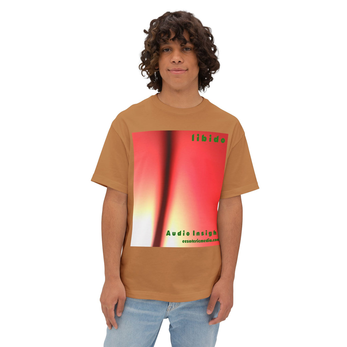 T-shirt oversize à coupe carrée avec graphique tourbillonnant surréaliste 'Libido' (Audio Insight)
