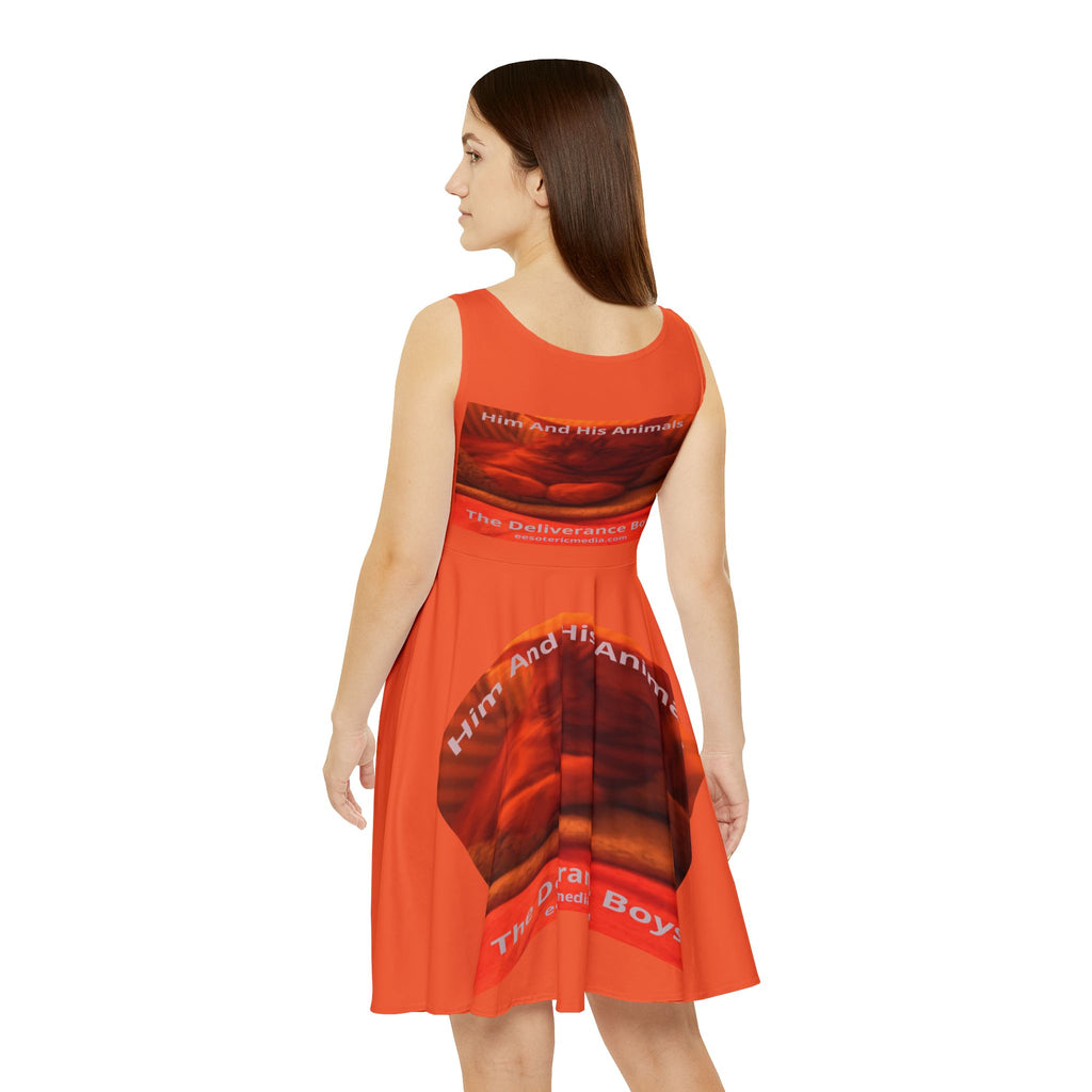 Robe de patineuse graphique avec chat surréaliste « Him And His Animals » (The Deliverance Boys)