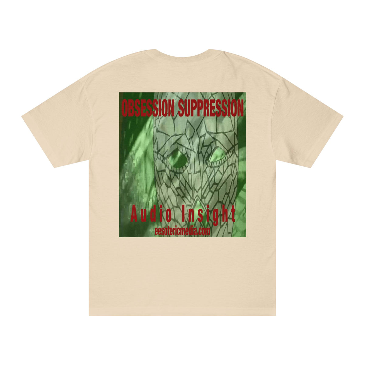 'Obsession Suppression' (Audio Insight) Camiseta de Corte Clásico Gráfica Retro de Ciencia Ficción con Calavera