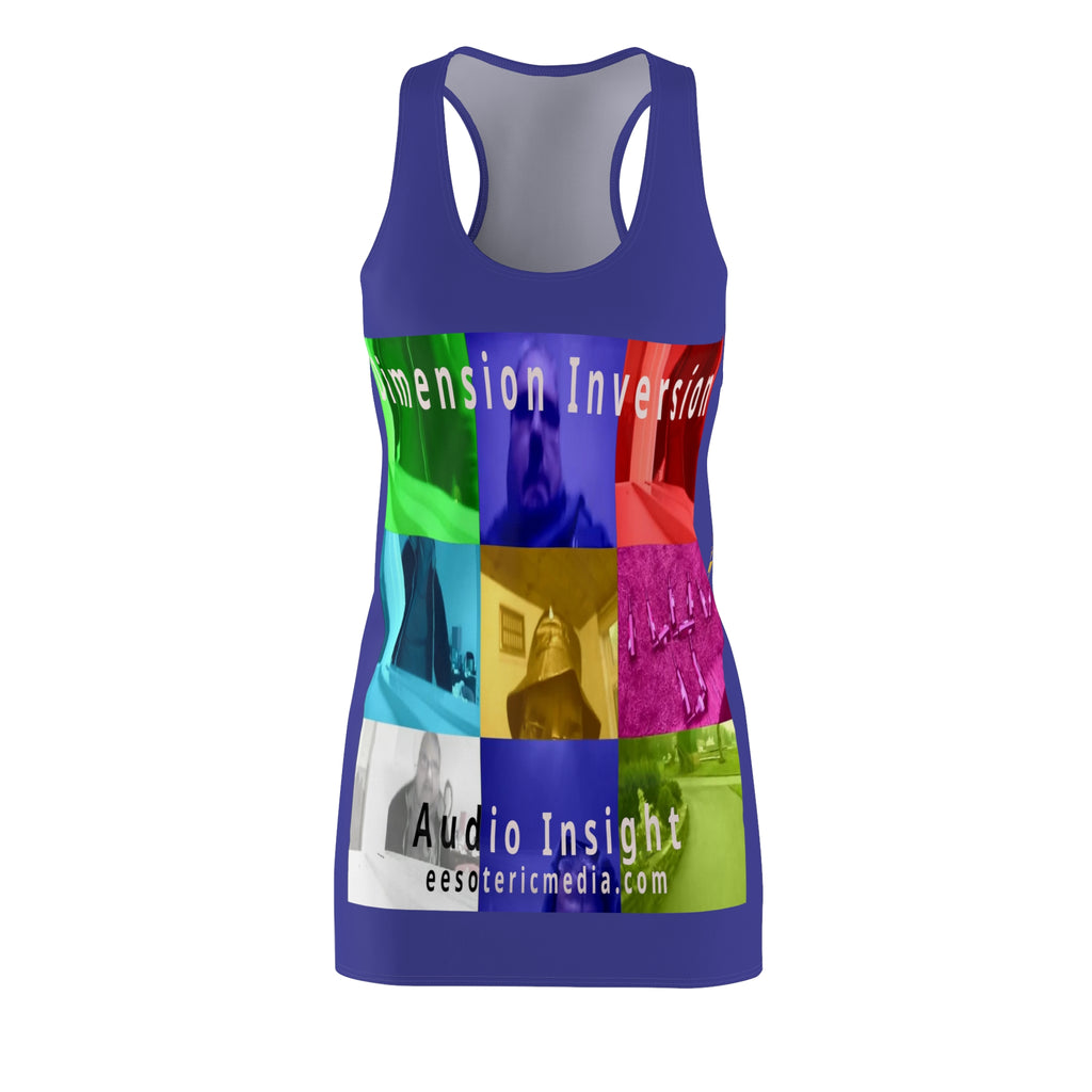 'Dimension Inversion' (Audio Insight) Vestido Deportivo Gráfico de Collage Surrealista Colorido