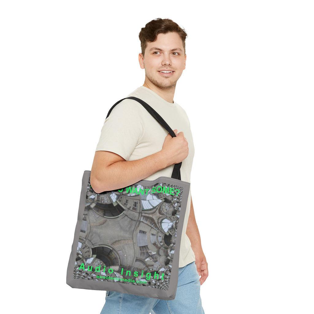 'Do You Want Some?' (Audio Insight) Surreal Kaleidoscope Art Graphic Tote Bag 18"x18" (45cm x 45cm)