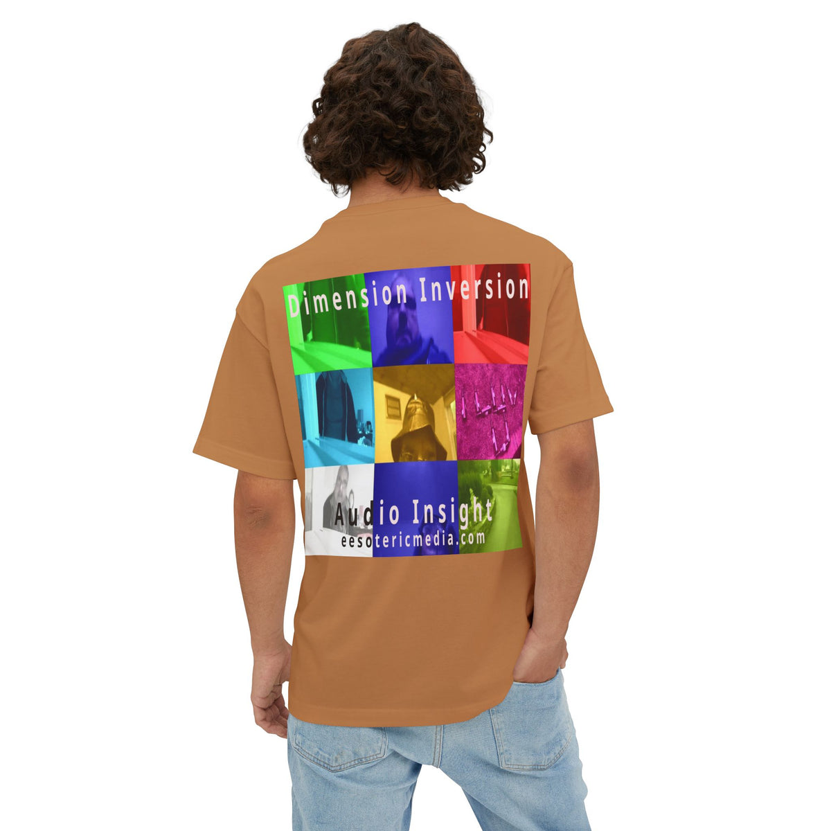 'Dimension Inversion' (Audio Insight) Colorful Surreal Collage Graphic Oversize Boxy T-Shirt