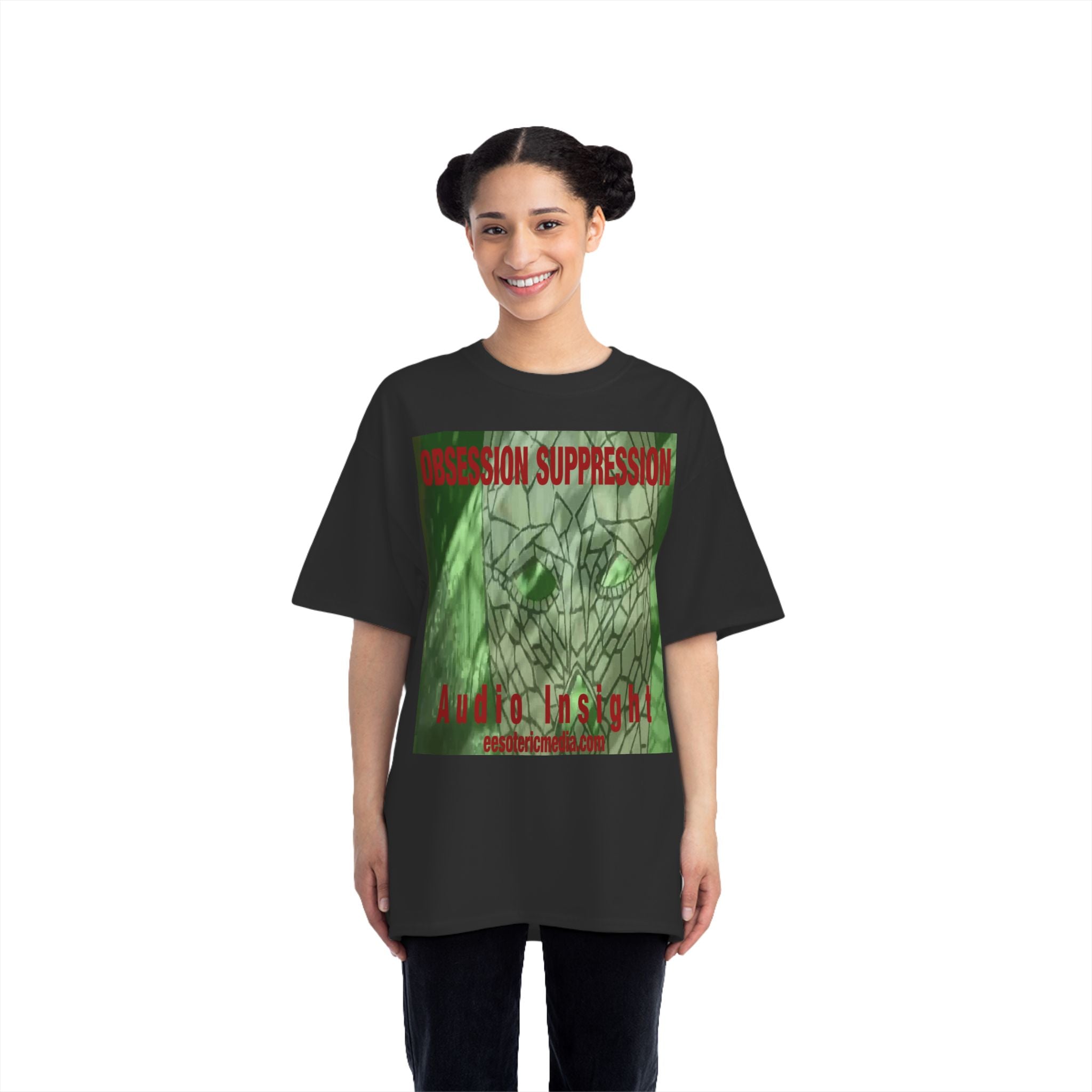 'Obsession Suppression' (Audio Insight) Green Retro Sci-fi Design Graphic Beefy T-Shirt