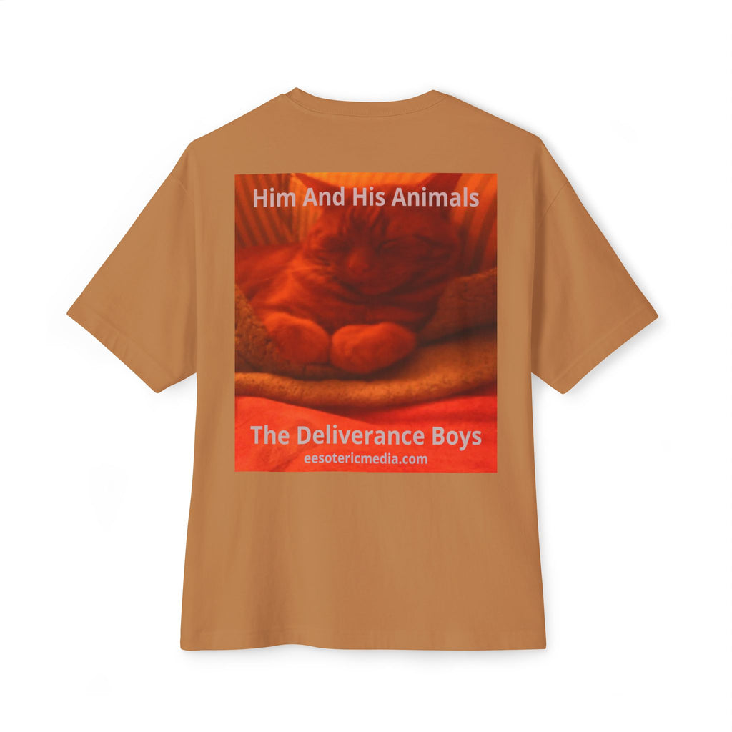 T-shirt oversize à motif chat surréaliste « Him And His Animals » (The Deliverance Boys)