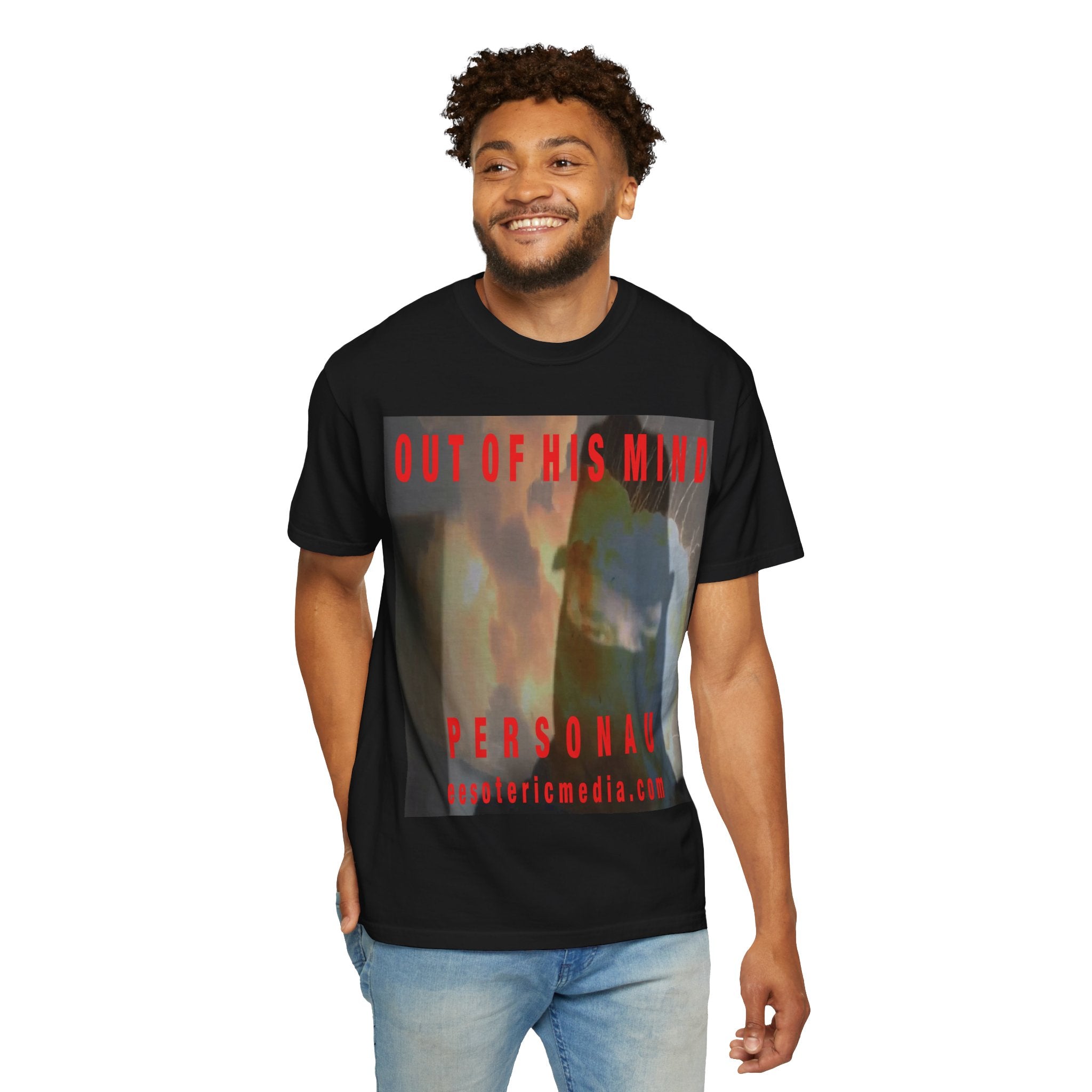 'Out Of His Mind' (PersonaU) Dark Graphic Unisex Garment-Dyed T-Shirt