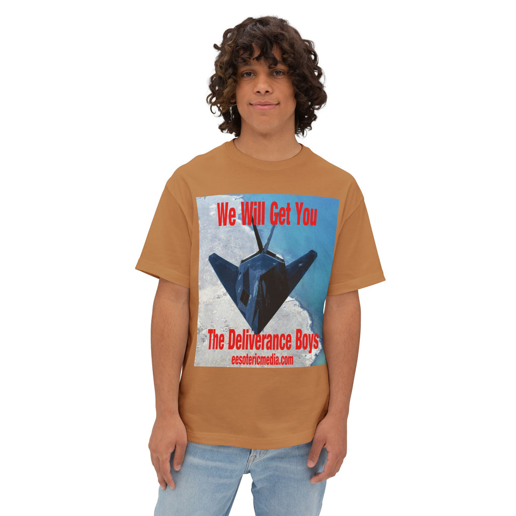 'We Will Get You' (The Deliverance Boys) Stealth Fighter Jet Oversize Graphic Tee