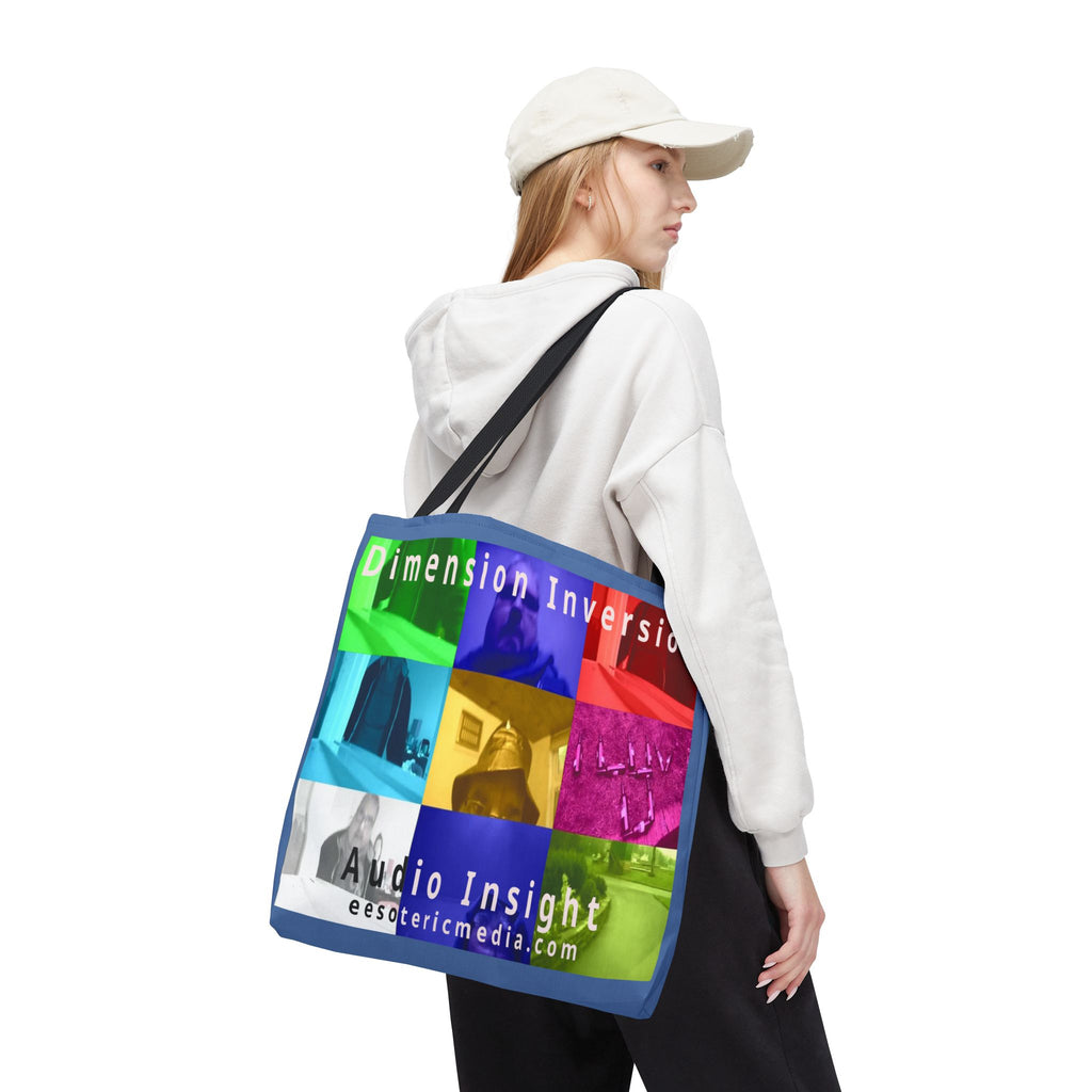 'Dimension Inversion' (Audio Insight) Bolsa Tote Gráfica de Arte de Collage Surrealista Colorido(45cm x 45cm)