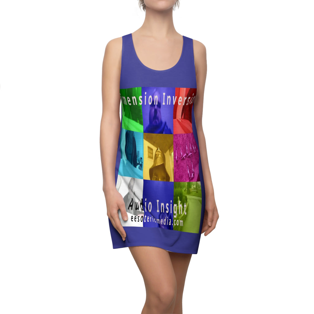 'Dimension Inversion' (Audio Insight) Vestido Deportivo Gráfico de Collage Surrealista Colorido