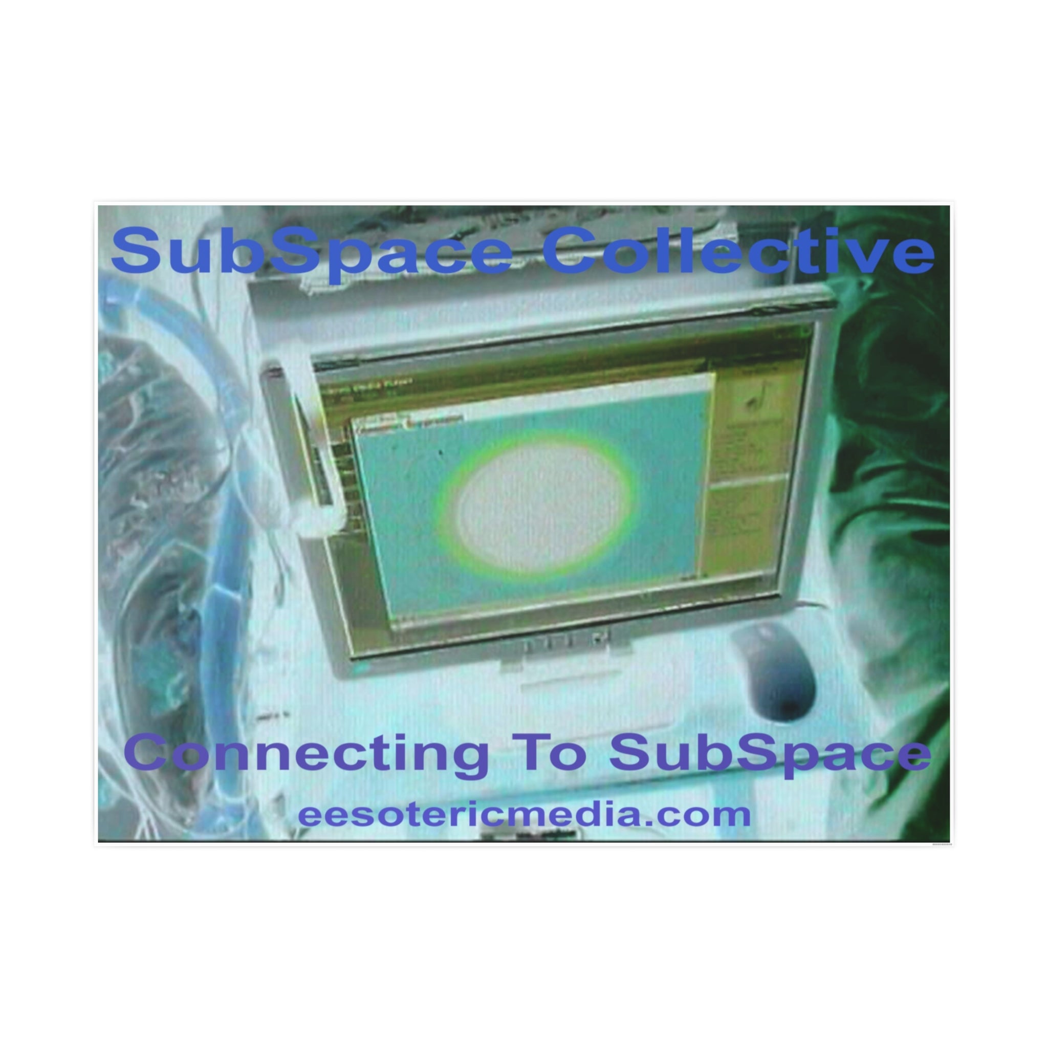 'Connecting To SubSpace' (SubSpace Collective) Retro Tech Horizontal Satin Art Poster 48"x36" (120cm x 90cm)