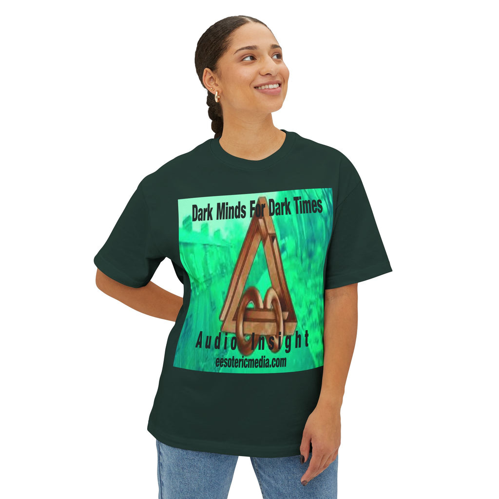'Dark Minds For Dark Times' (Audio Insight) Oversize Sci Fi Graphic Boxy Tee