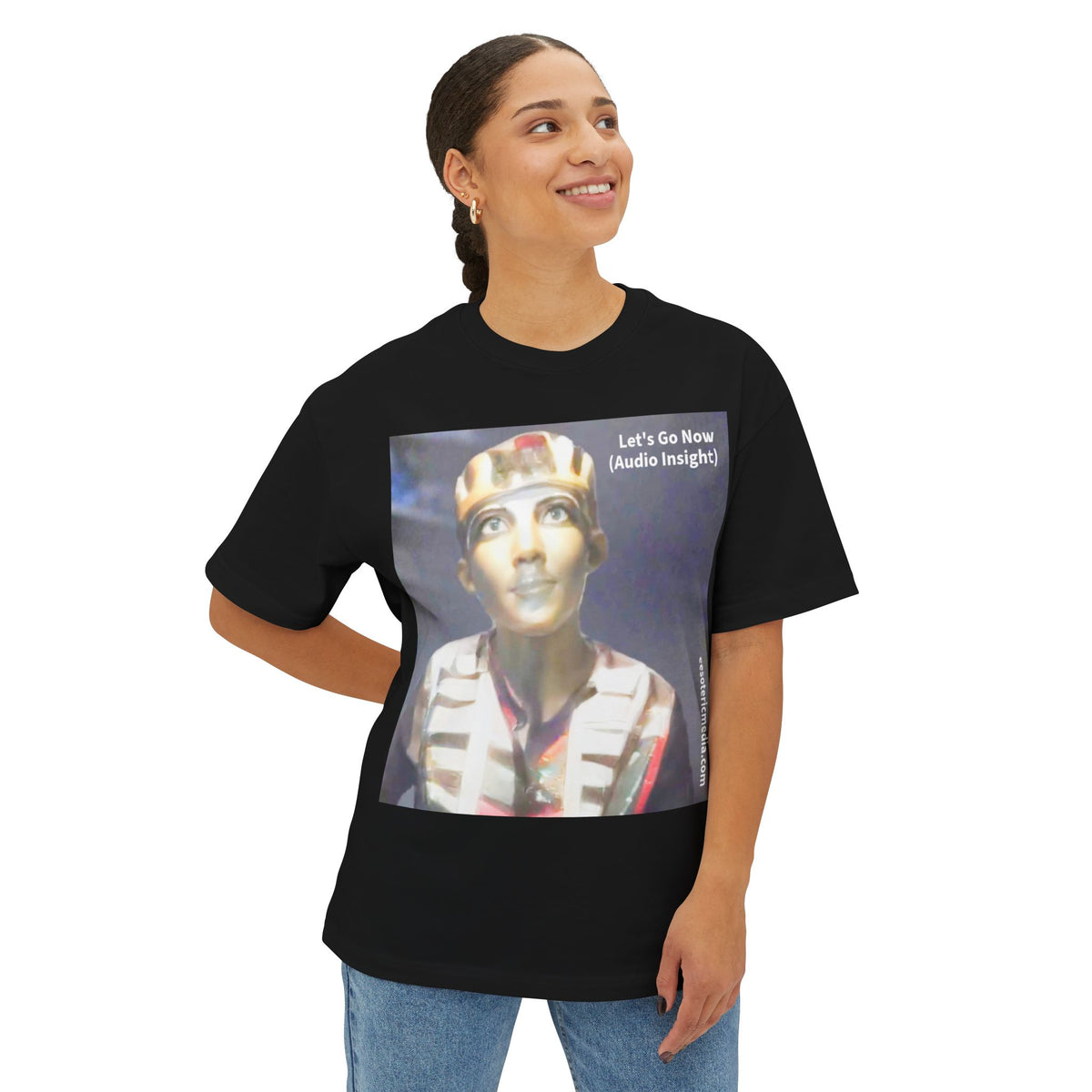 'Let's Go Now' (Audio Insight) Sc Fi Alien/Ancient Design Oversize Boxy T-Shirt