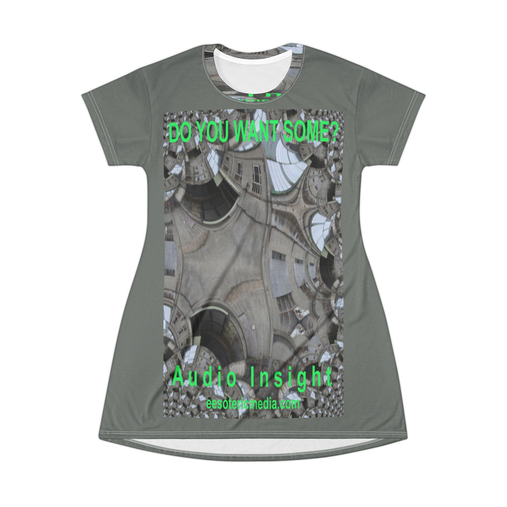 „Do You Want Some?" (Audio Insight) Surreales Kaleidoskop-Kunst-Grafik-T-Shirt-Kleid