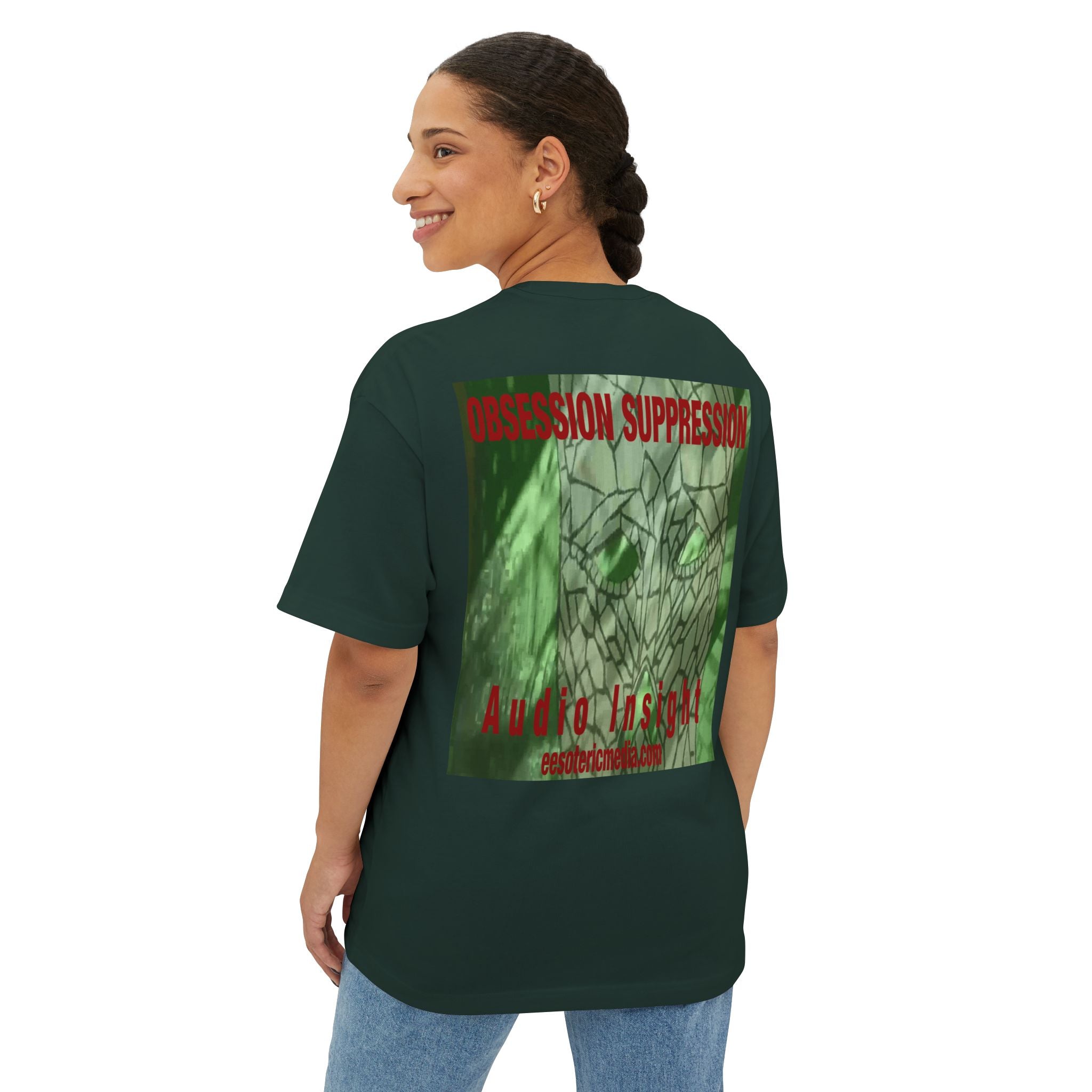 'Obsession Suppression'' ('Audio Insight) Oversize Graphic Boxy Tee