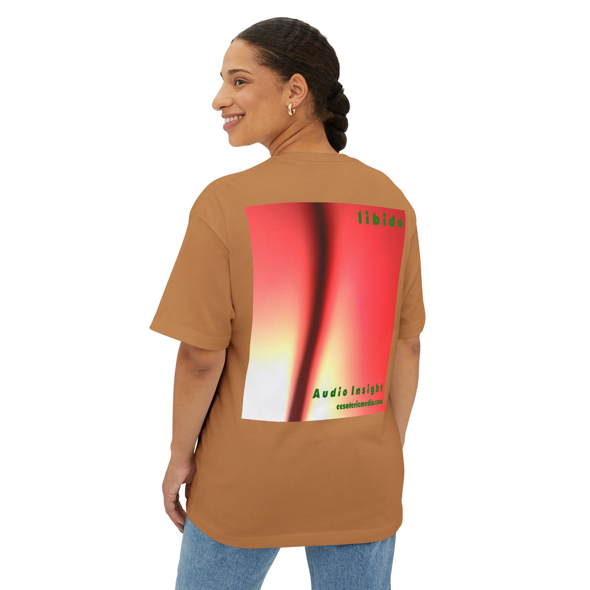 T-shirt oversize à coupe carrée avec graphique tourbillonnant surréaliste 'Libido' (Audio Insight)