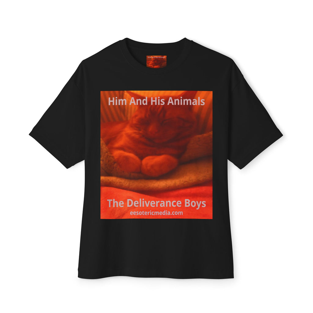 T-shirt oversize à motif chat surréaliste « Him And His Animals » (The Deliverance Boys)