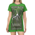 'Anticonvention' (7Cyborgs) Futuristic Dragonfly Graphic Green T-Dress