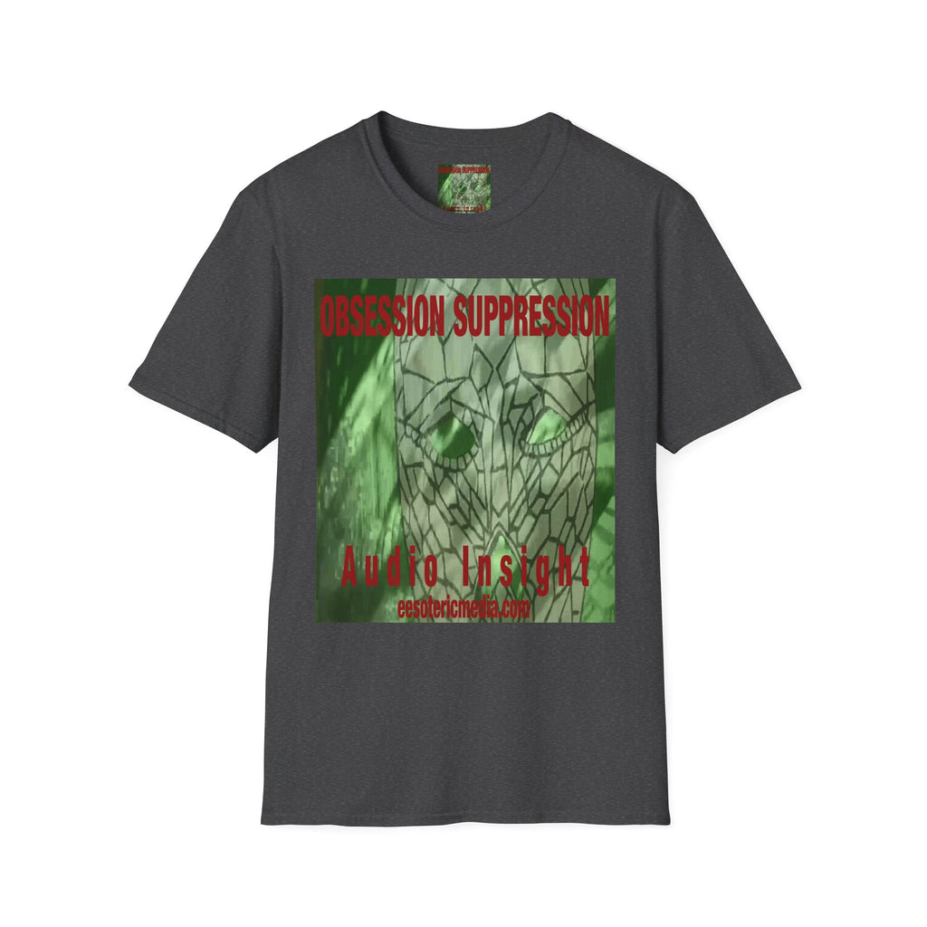 'Obsession Suppression' (Audio Insight) Camiseta Softstyle Gráfica de Calavera Retro de Ciencia Ficción
