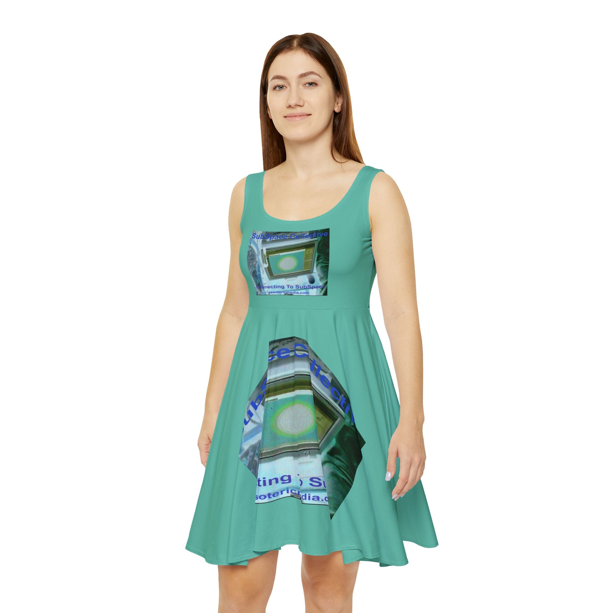 'Connecting To SubSpace' (SubSpace Collective) Retro TV Graphic Skater Dress