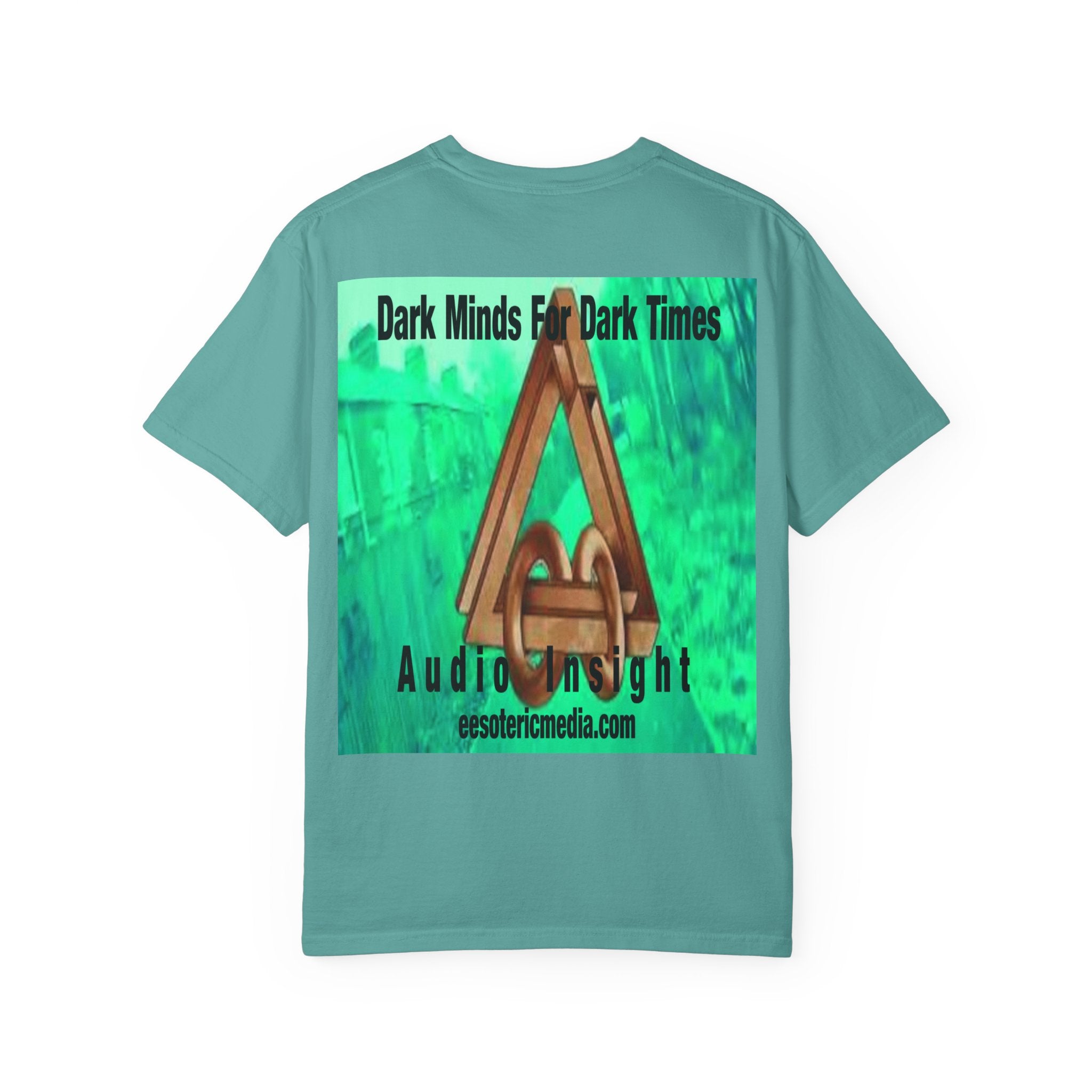 'Dark Minds For Dark Times' (Audio Insight) Futuristic Graphic Unisex Garment-Dyed T-Shirt