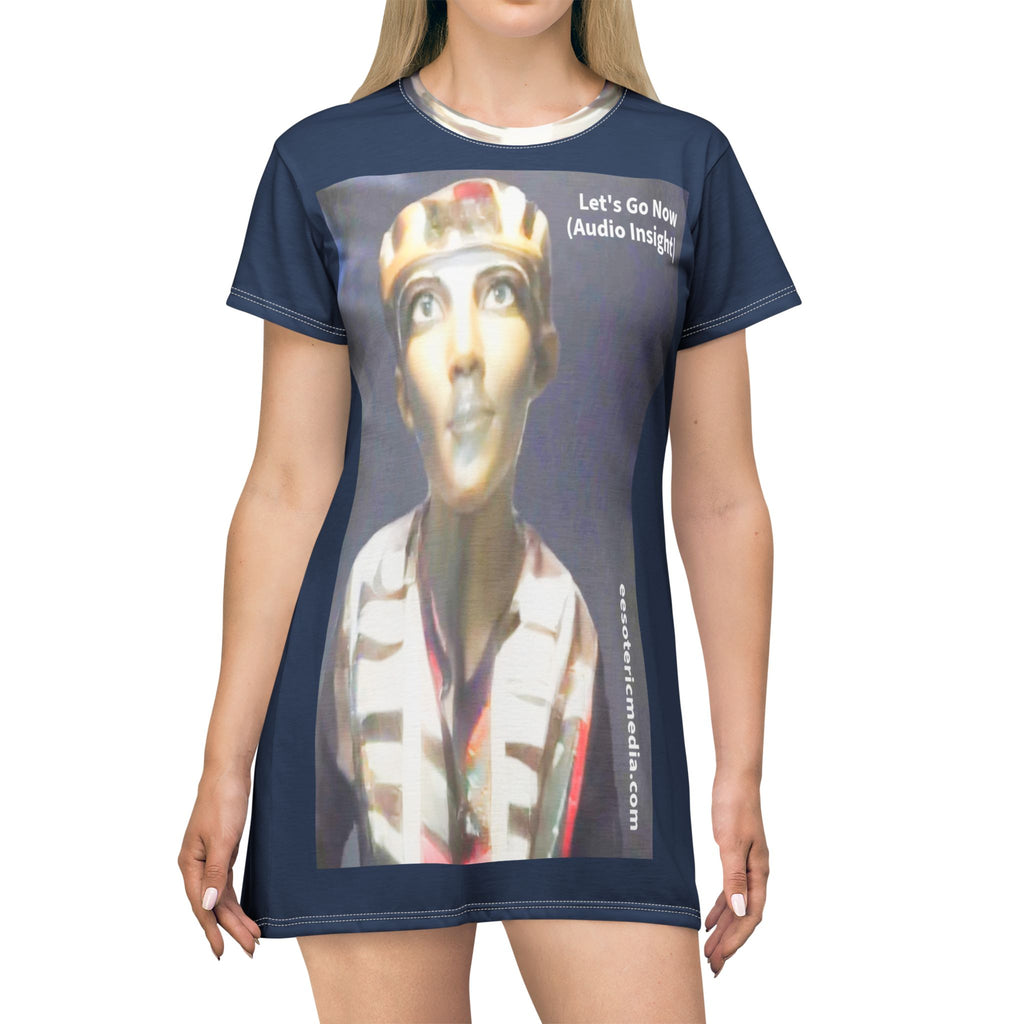 „Let's Go Now" (Audio Insight) Sci-Fi Alien/Antikes Design T-Shirt-Kleid