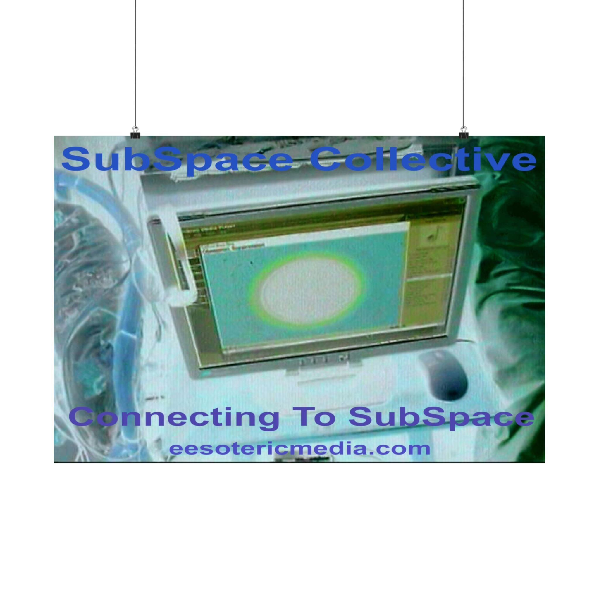 'Connecting To SubSpace' (SubSpace Collective) Retro Tech Horizontal Satin Art Poster 36"x24" (90cm x 60cm)