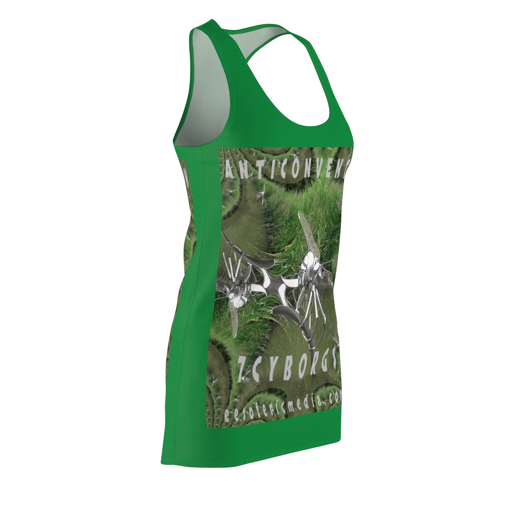 'Anticonvention' (7Cyborgs) Futuristic Dragonfly Graphic Racerback Dress