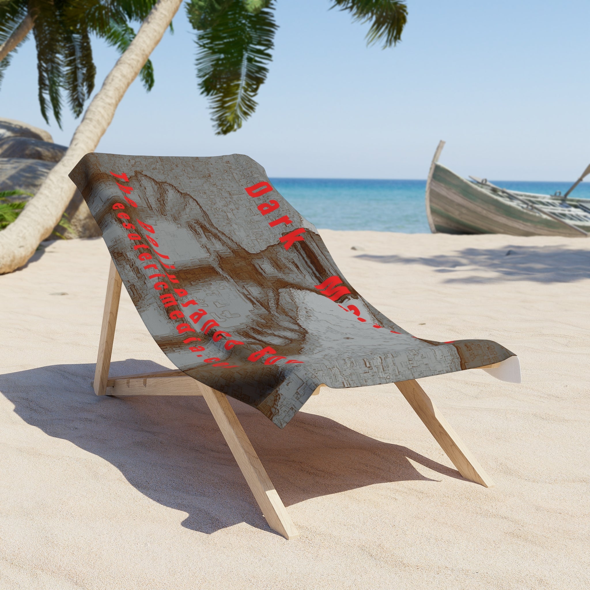 'Dark Matters' (The Deliverance Boys) Retro Robot Sci-fi Design Graphic Beach Towel